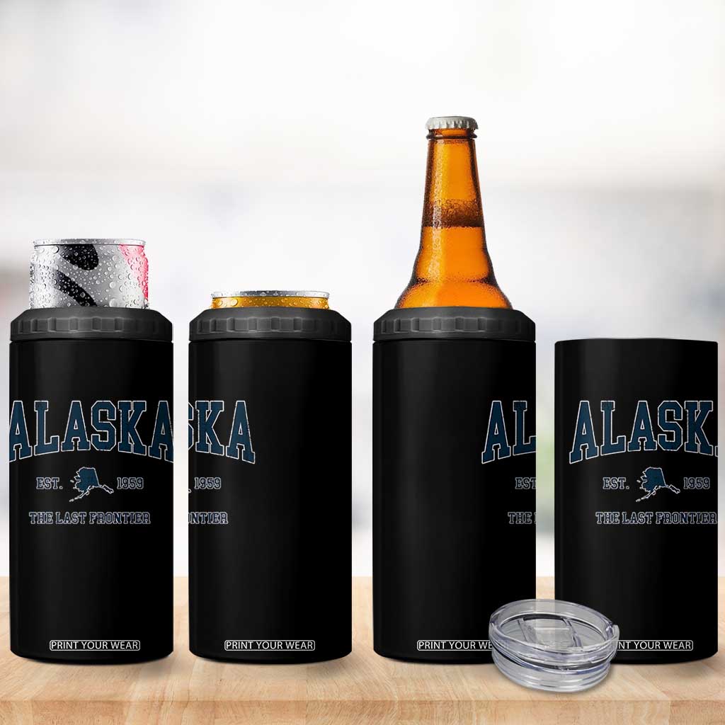 Alaska 4 in 1 Can Cooler Tumbler Vintage Sports Design The Last Frontier Souvenirs TS10 Print Your Wear