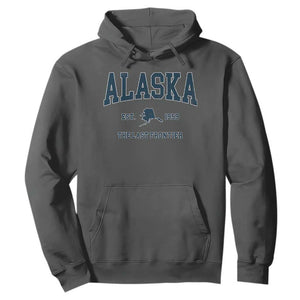 Alaska Hoodie Vintage Sports Design The Last Frontier Souvenirs TS10 Dark Heather Print Your Wear