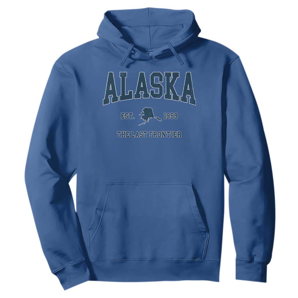 Alaska Hoodie Vintage Sports Design The Last Frontier Souvenirs TS10 Royal Blue Print Your Wear