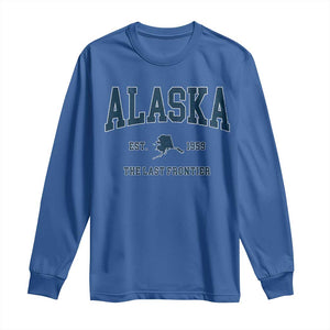 Alaska Long Sleeve Shirt Vintage Sports Design The Last Frontier Souvenirs TS10 Royal Blue Print Your Wear
