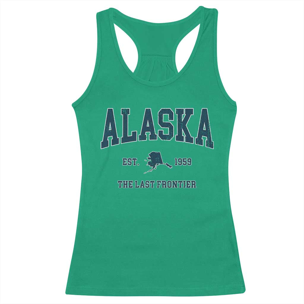 Alaska Racerback Tank Top Vintage Sports Design The Last Frontier Souvenirs TS10 Irish Green Print Your Wear