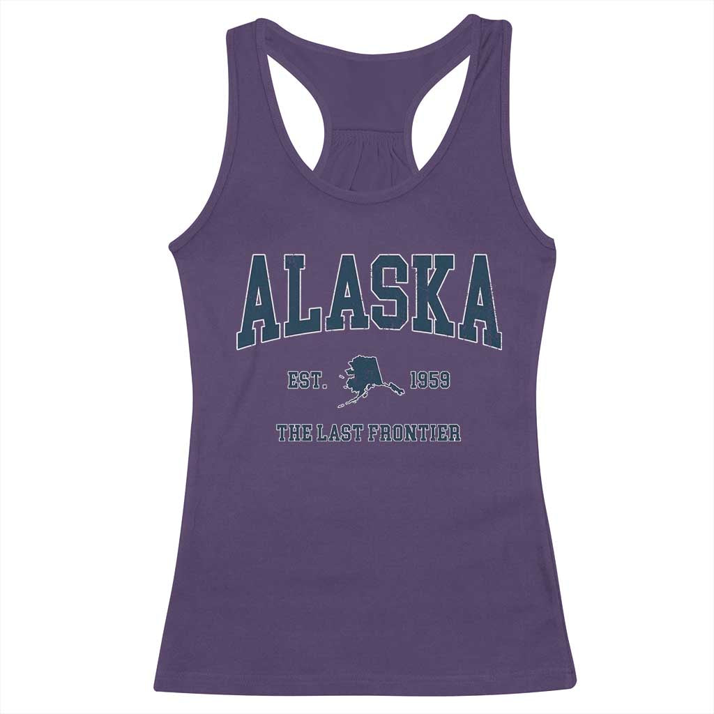Alaska Racerback Tank Top Vintage Sports Design The Last Frontier Souvenirs TS10 Purple Print Your Wear