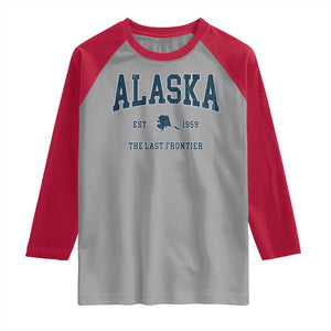 Alaska Raglan Shirt Vintage Sports Design The Last Frontier Souvenirs TS10 Sport Gray Red Print Your Wear