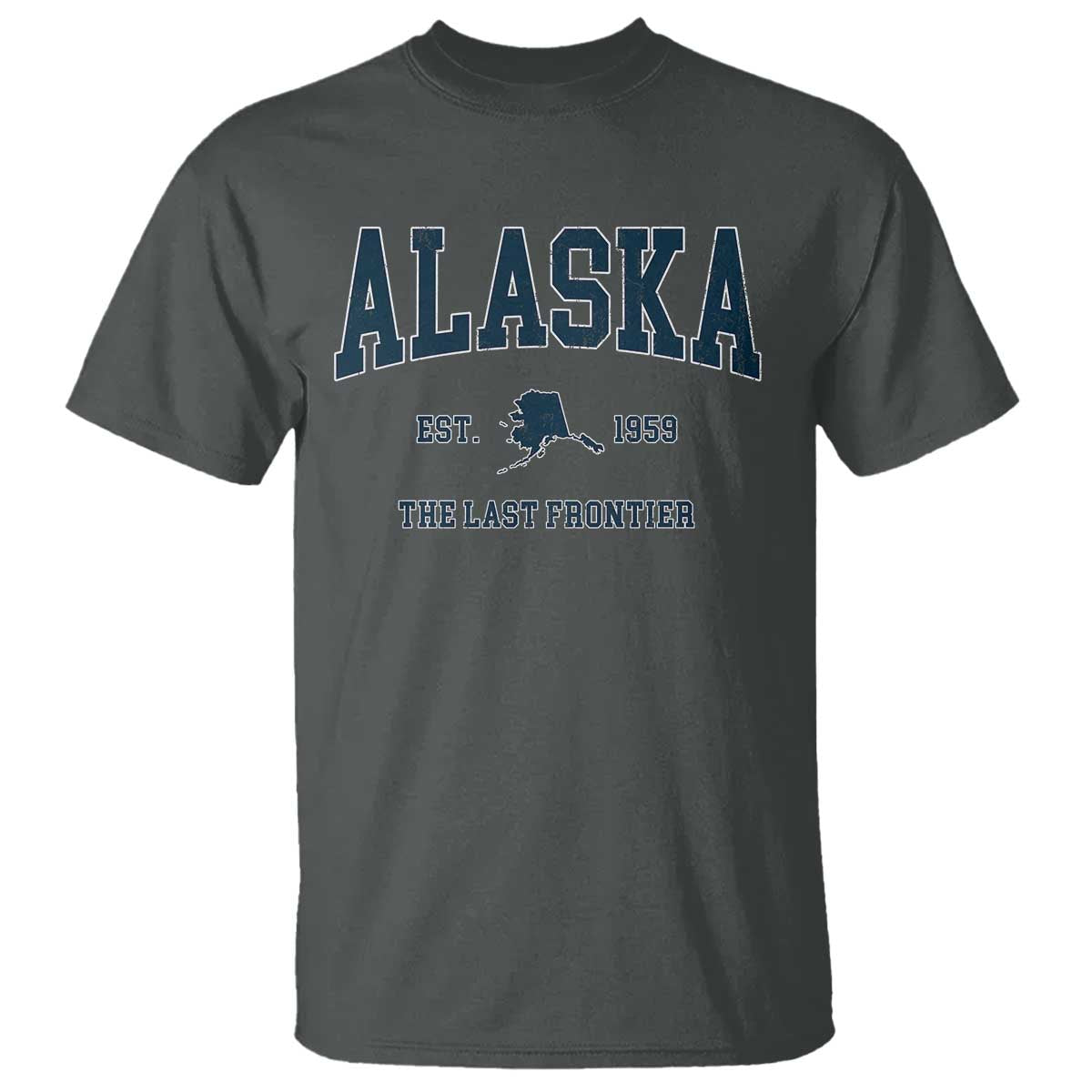 Alaska T Shirt Vintage Sports Design The Last Frontier Souvenirs TS10 Dark Heather Print Your Wear
