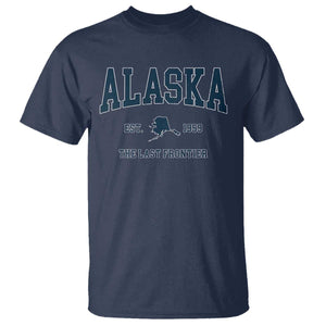 Alaska T Shirt Vintage Sports Design The Last Frontier Souvenirs TS10 Navy Print Your Wear