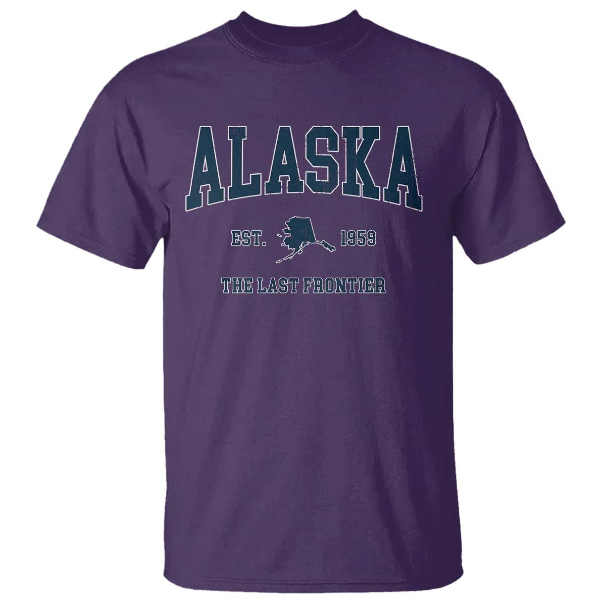 Alaska T Shirt Vintage Sports Design The Last Frontier Souvenirs TS10 Purple Print Your Wear
