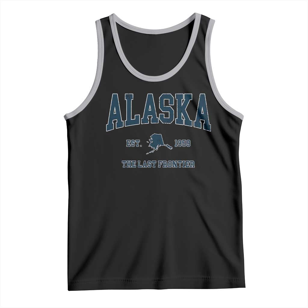 Alaska Tank Top Vintage Sports Design The Last Frontier Souvenirs TS10 Black Athletic Heather Print Your Wear