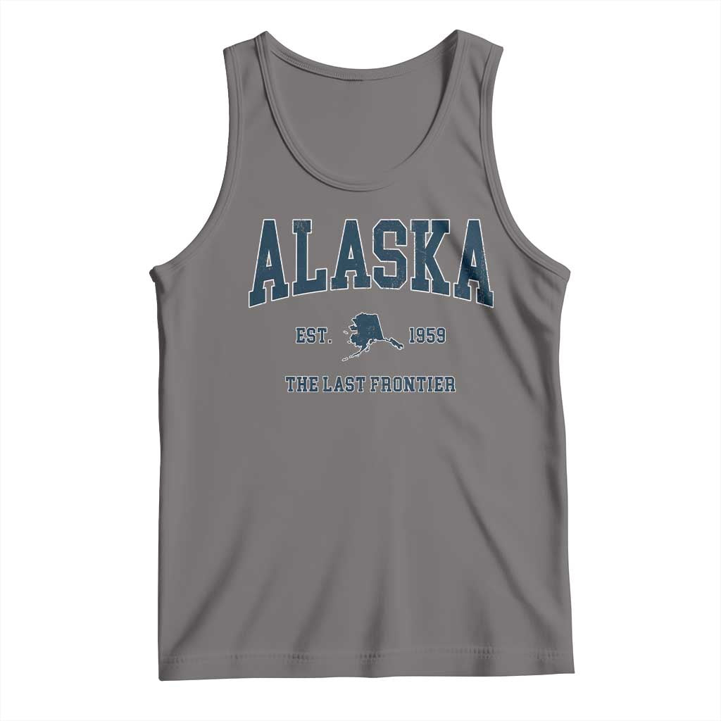 Alaska Tank Top Vintage Sports Design The Last Frontier Souvenirs TS10 Deep Heather Print Your Wear
