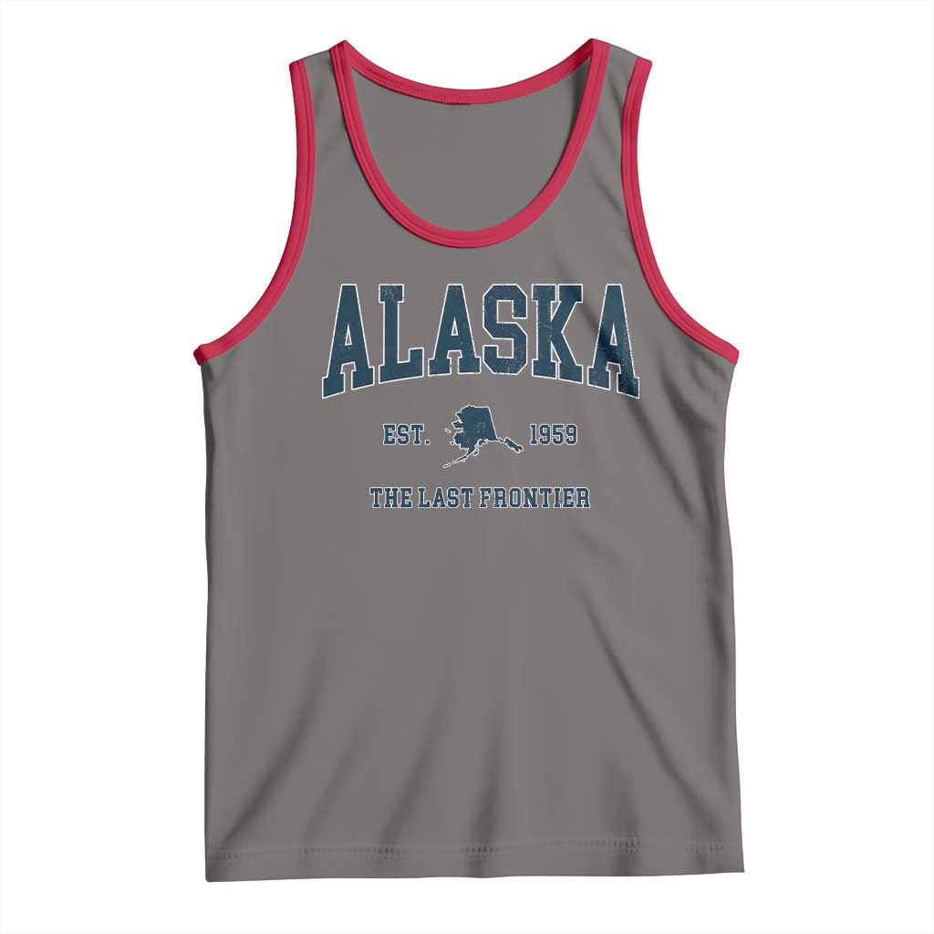 Alaska Tank Top Vintage Sports Design The Last Frontier Souvenirs TS10 Deep Heather Red Print Your Wear