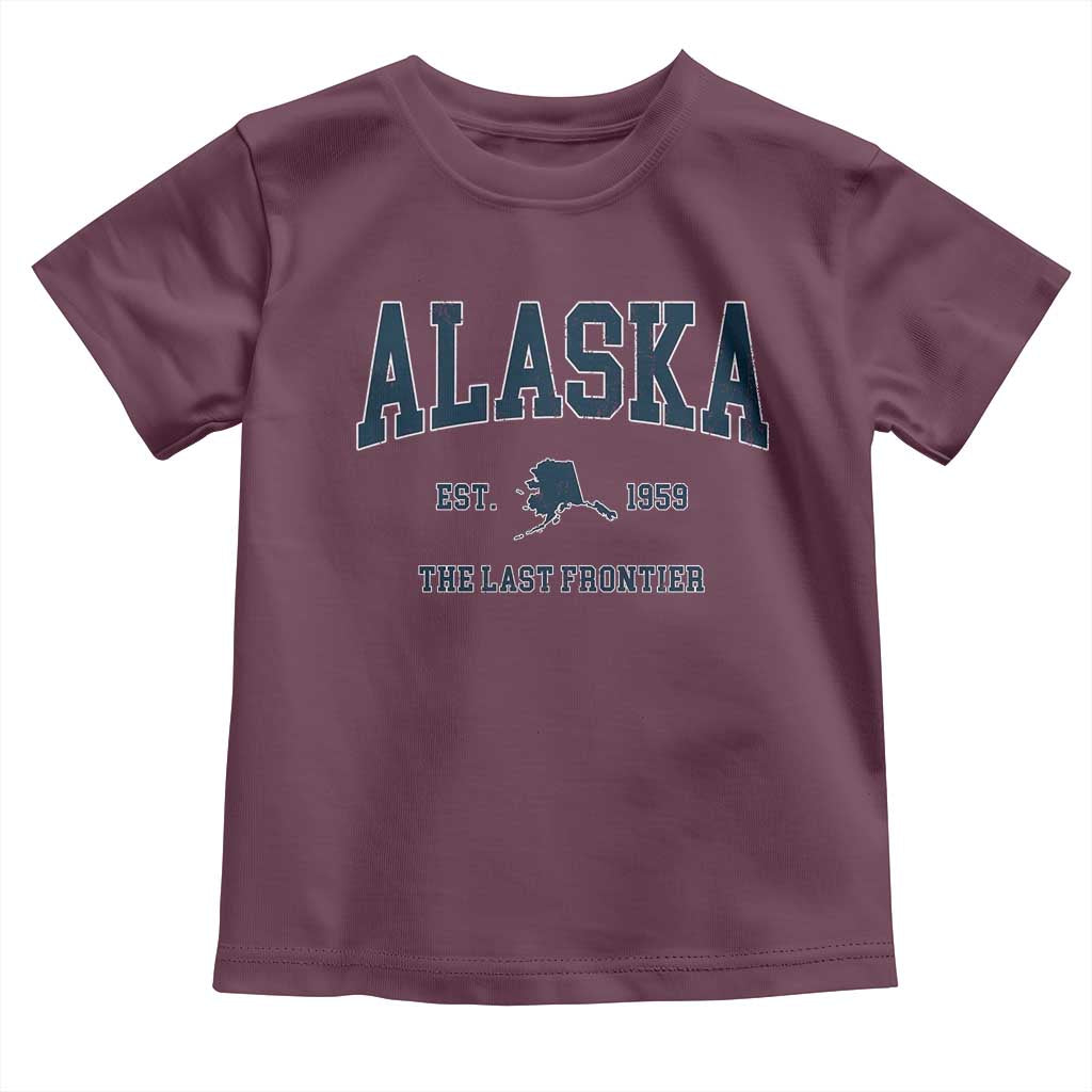 Alaska Toddler T Shirt Vintage Sports Design The Last Frontier Souvenirs TS10 Maroon Print Your Wear