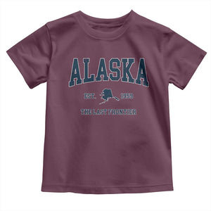 Alaska Toddler T Shirt Vintage Sports Design The Last Frontier Souvenirs TS10 Maroon Print Your Wear