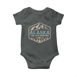 Vintage Alaska The Last Frontier Baby Onesie Retro Alaskan Bear Mountain Souvenir TS10 Dark Heather Print Your Wear
