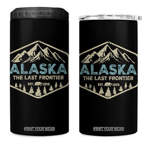 Vintage Alaska The Last Frontier 4 in 1 Can Cooler Tumbler Retro Alaskan Bear Mountain Souvenir TS10 One Size: 16 oz Black Print Your Wear