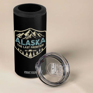 Vintage Alaska The Last Frontier 4 in 1 Can Cooler Tumbler Retro Alaskan Bear Mountain Souvenir TS10 Print Your Wear