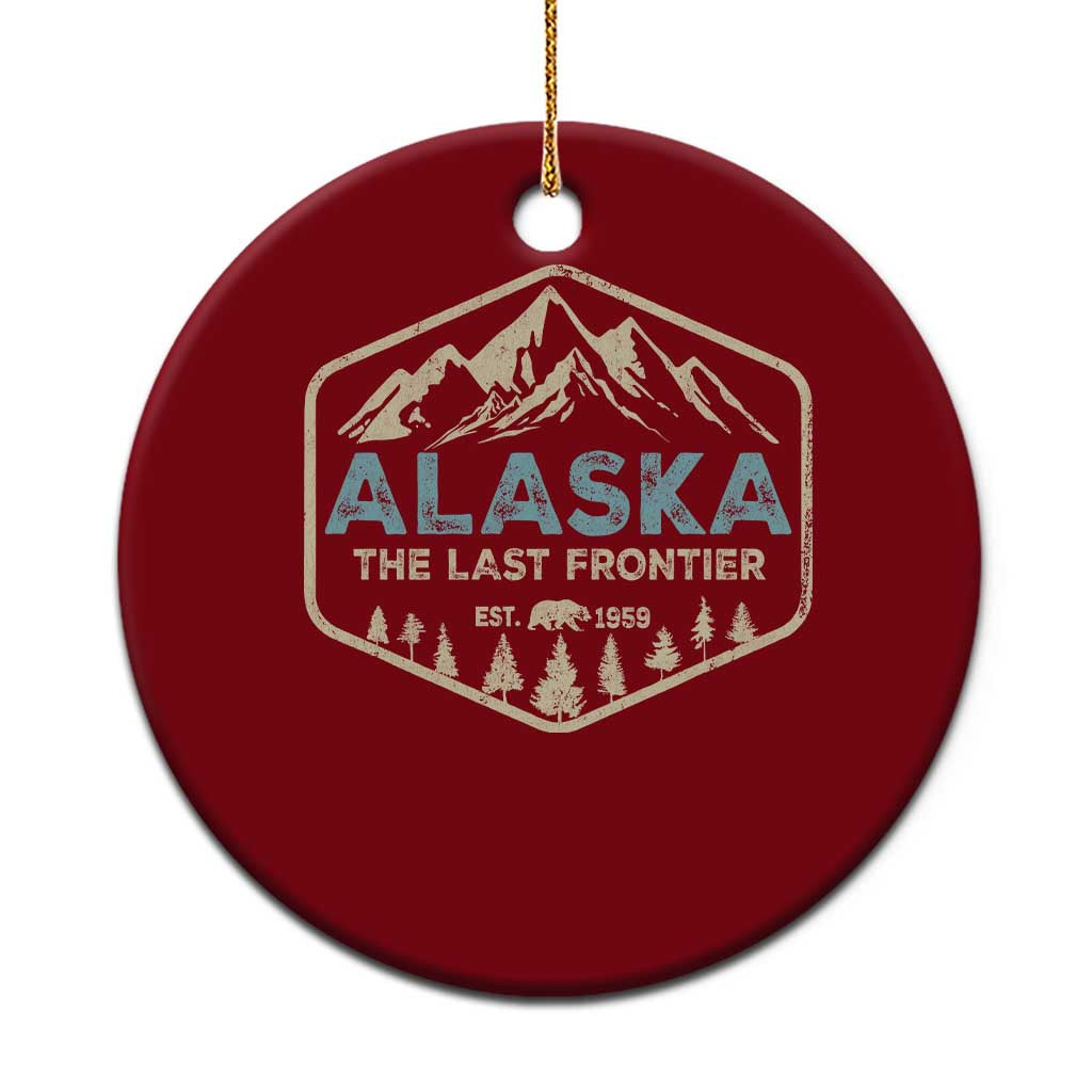 Vintage Alaska The Last Frontier Ceramic Ornament Retro Alaskan Bear Mountain Souvenir TS10 1pc Red Print Your Wear