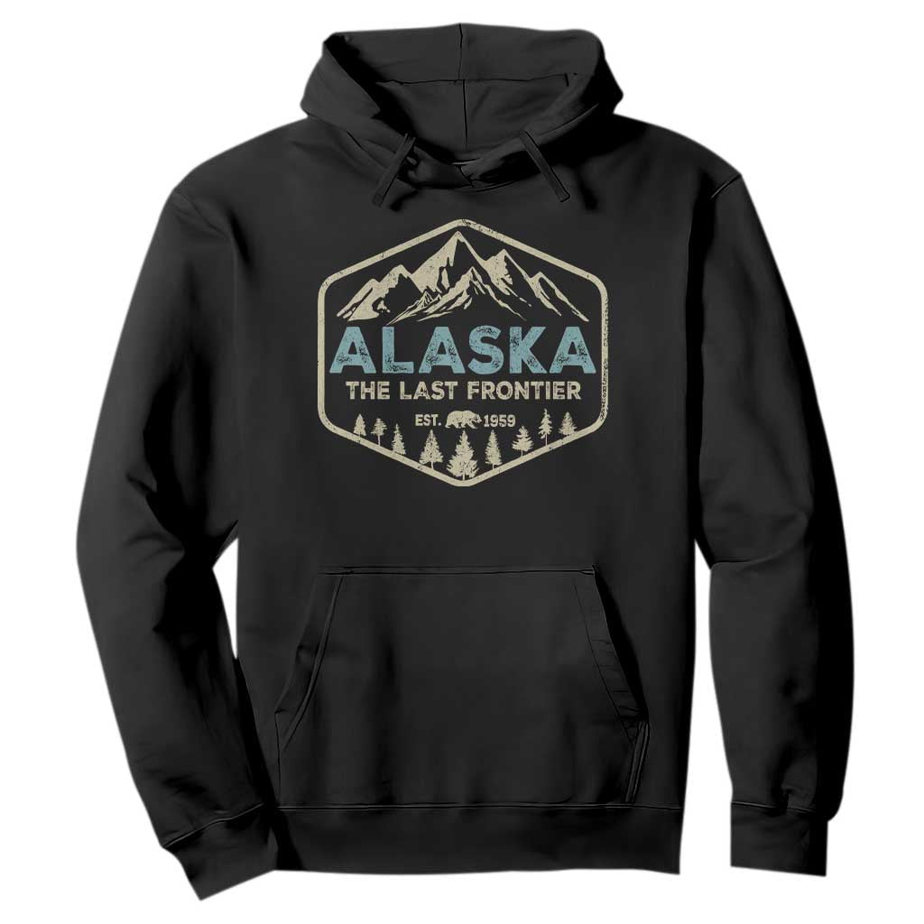 Vintage Alaska The Last Frontier Hoodie Retro Alaskan Bear Mountain Souvenir TS10 Black Print Your Wear