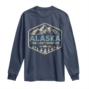 Vintage Alaska The Last Frontier Long Sleeve Shirt Retro Alaskan Bear Mountain Souvenir TS10 Navy Print Your Wear