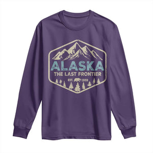Vintage Alaska The Last Frontier Long Sleeve Shirt Retro Alaskan Bear Mountain Souvenir TS10 Purple Print Your Wear