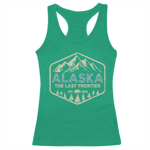 Vintage Alaska The Last Frontier Racerback Tank Top Retro Alaskan Bear Mountain Souvenir TS10 Irish Green Print Your Wear