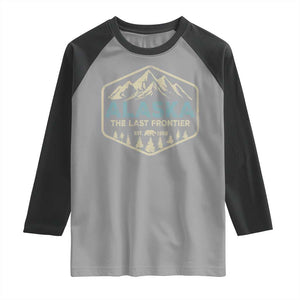 Vintage Alaska The Last Frontier Raglan Shirt Retro Alaskan Bear Mountain Souvenir TS10 Sport Gray Black Print Your Wear