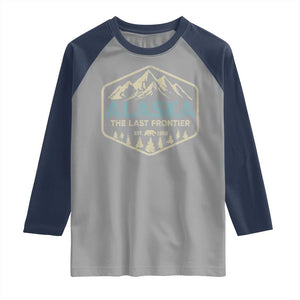 Vintage Alaska The Last Frontier Raglan Shirt Retro Alaskan Bear Mountain Souvenir TS10 Sport Gray Navy Print Your Wear