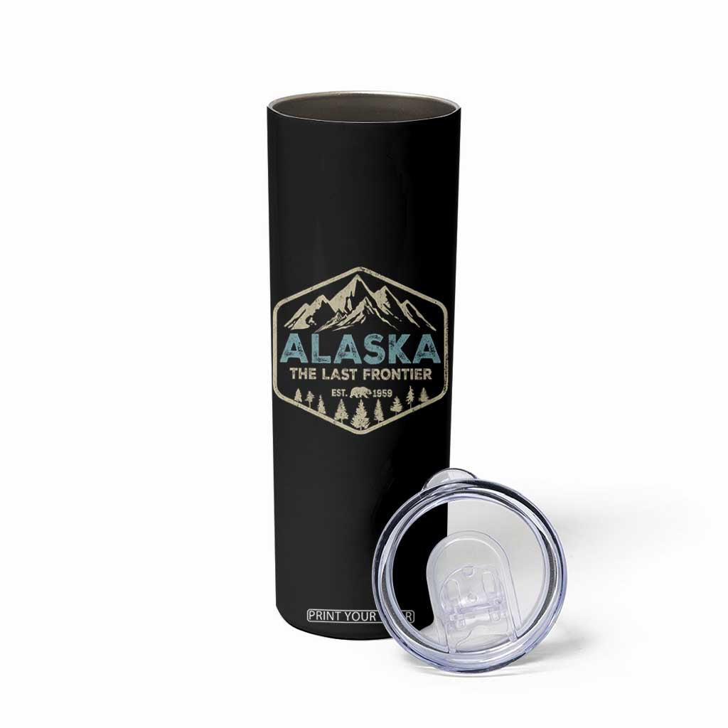 Vintage Alaska The Last Frontier Skinny Tumbler Retro Alaskan Bear Mountain Souvenir TS10 Print Your Wear