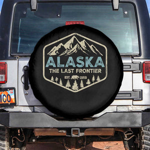 Vintage Alaska The Last Frontier Spare Tire Cover Retro Alaskan Bear Mountain Souvenir TS10 No hole Black Print Your Wear