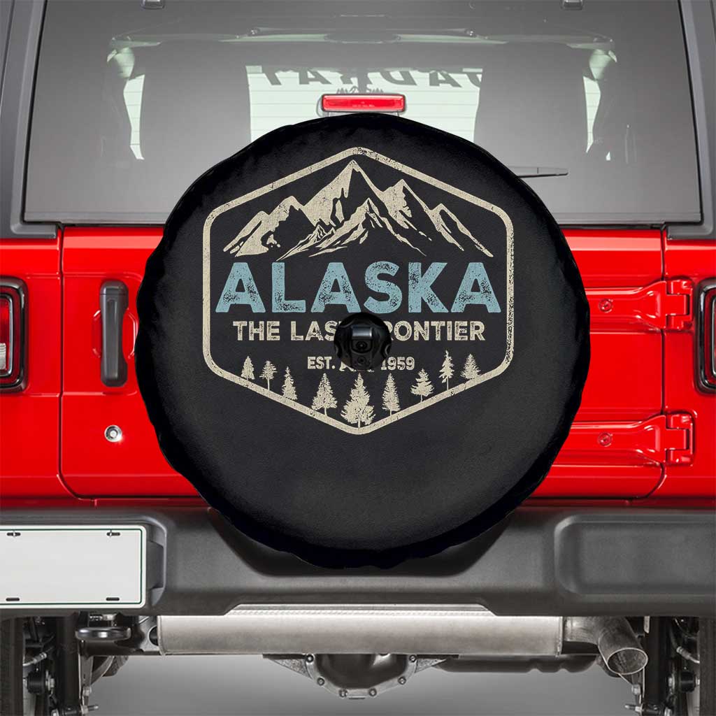 Vintage Alaska The Last Frontier Spare Tire Cover Retro Alaskan Bear Mountain Souvenir TS10 Black Print Your Wear
