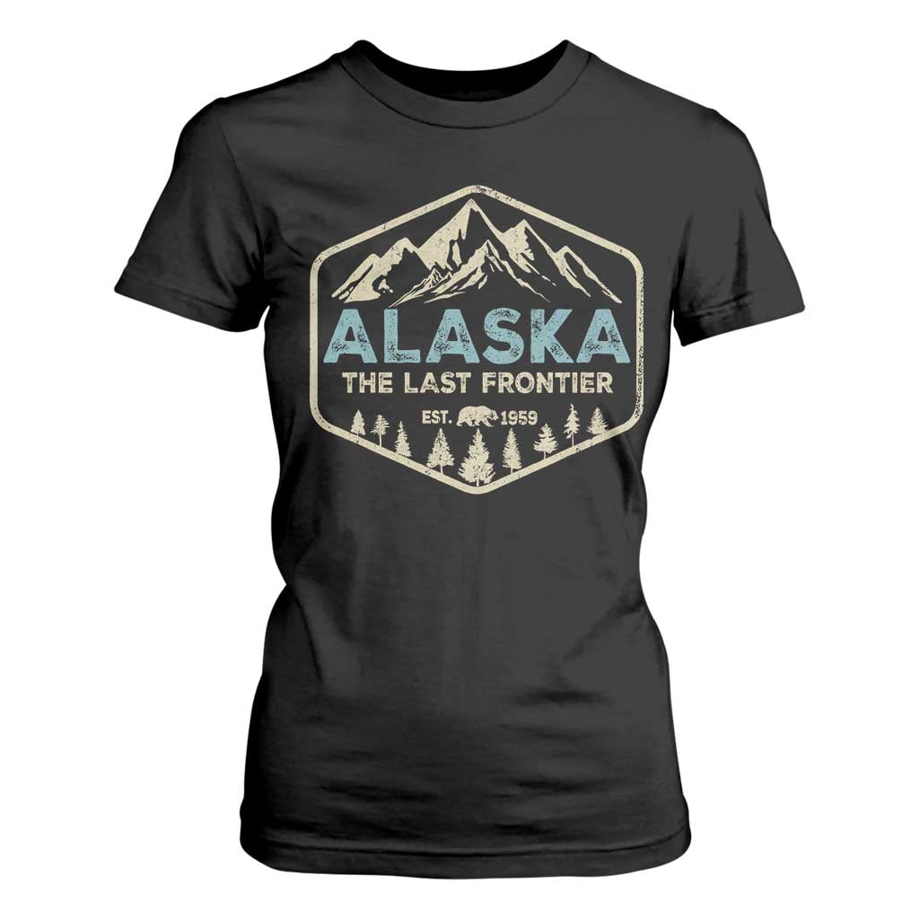Vintage Alaska The Last Frontier T Shirt For Women Retro Alaskan Bear Mountain Souvenir TS10 Black Print Your Wear