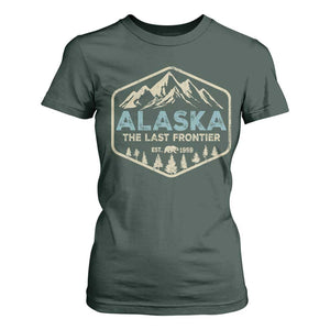 Vintage Alaska The Last Frontier T Shirt For Women Retro Alaskan Bear Mountain Souvenir TS10 Dark Forest Green Print Your Wear