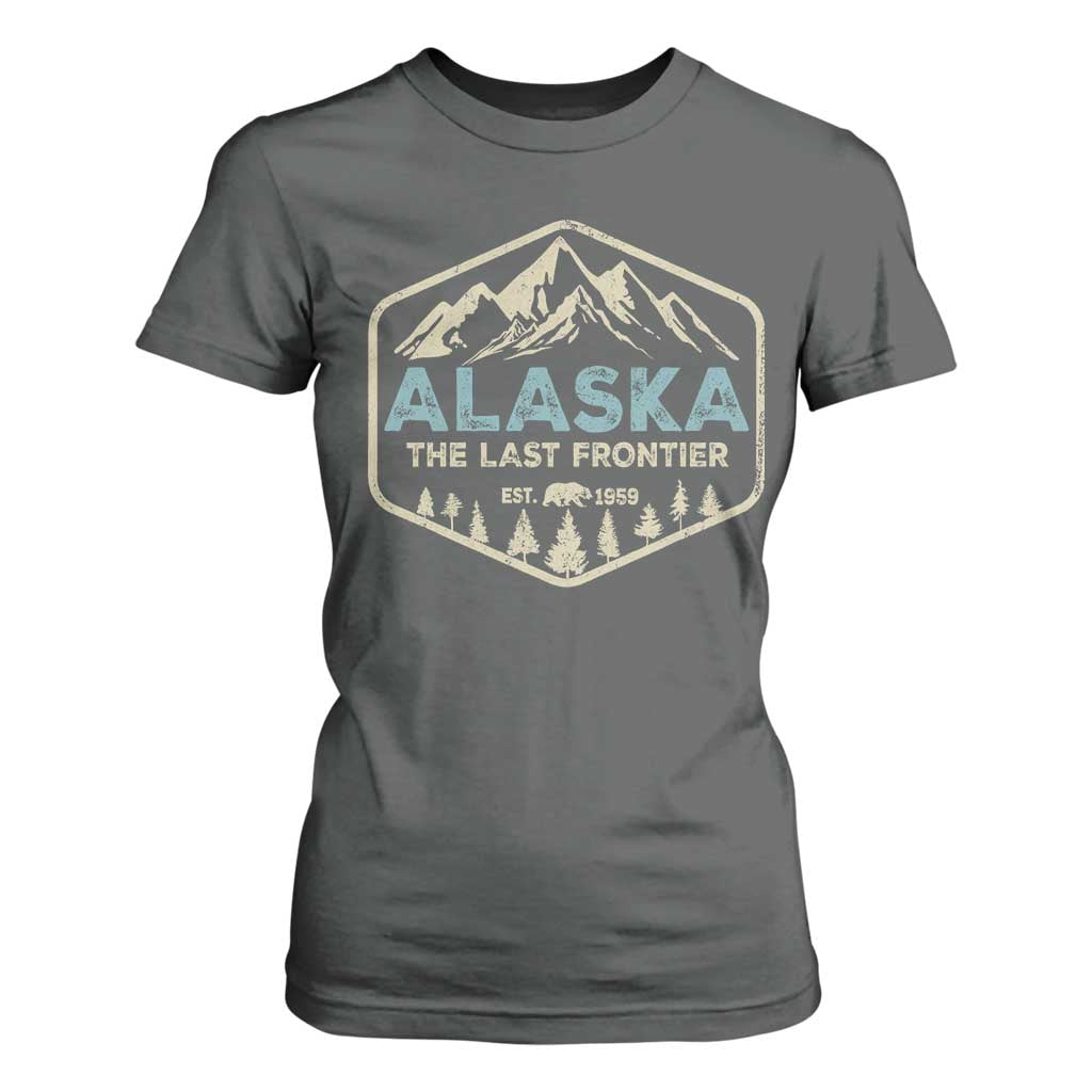 Vintage Alaska The Last Frontier T Shirt For Women Retro Alaskan Bear Mountain Souvenir TS10 Dark Heather Print Your Wear