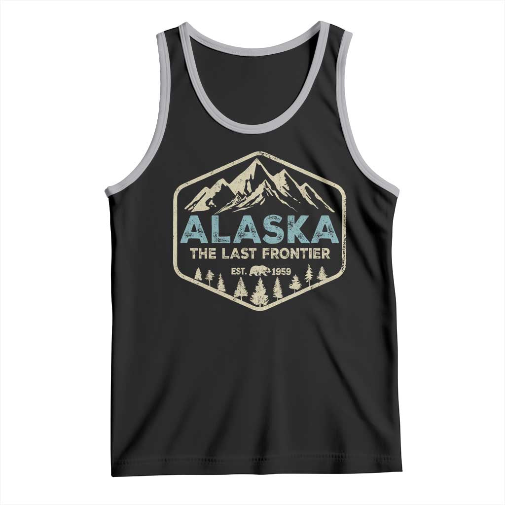 Vintage Alaska The Last Frontier Tank Top Retro Alaskan Bear Mountain Souvenir TS10 Black Athletic Heather Print Your Wear