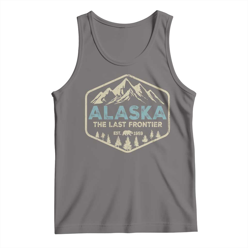 Vintage Alaska The Last Frontier Tank Top Retro Alaskan Bear Mountain Souvenir TS10 Deep Heather Print Your Wear
