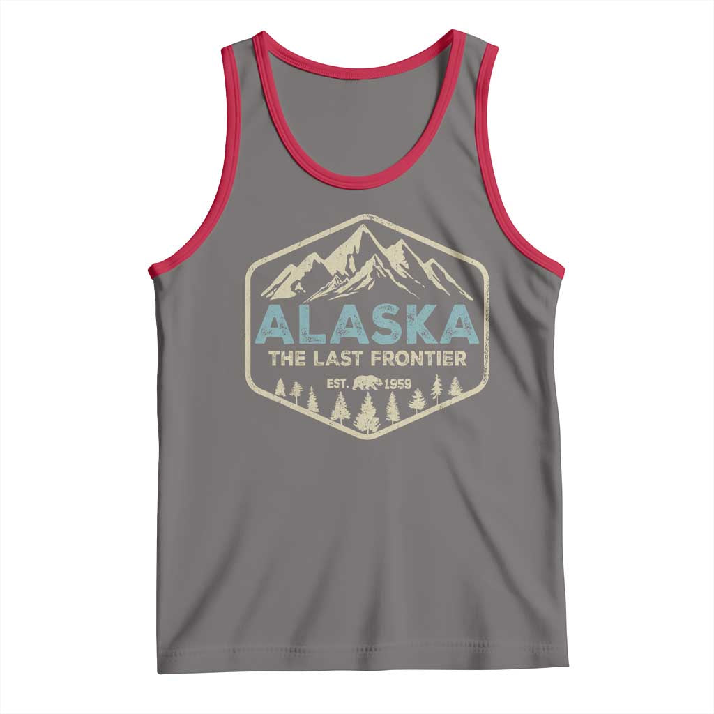 Vintage Alaska The Last Frontier Tank Top Retro Alaskan Bear Mountain Souvenir TS10 Deep Heather Red Print Your Wear