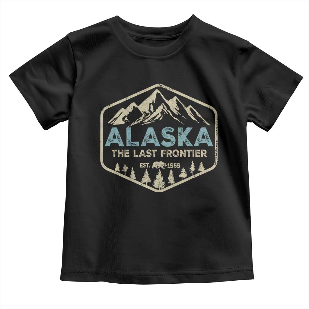 Vintage Alaska The Last Frontier Toddler T Shirt Retro Alaskan Bear Mountain Souvenir TS10 Black Print Your Wear
