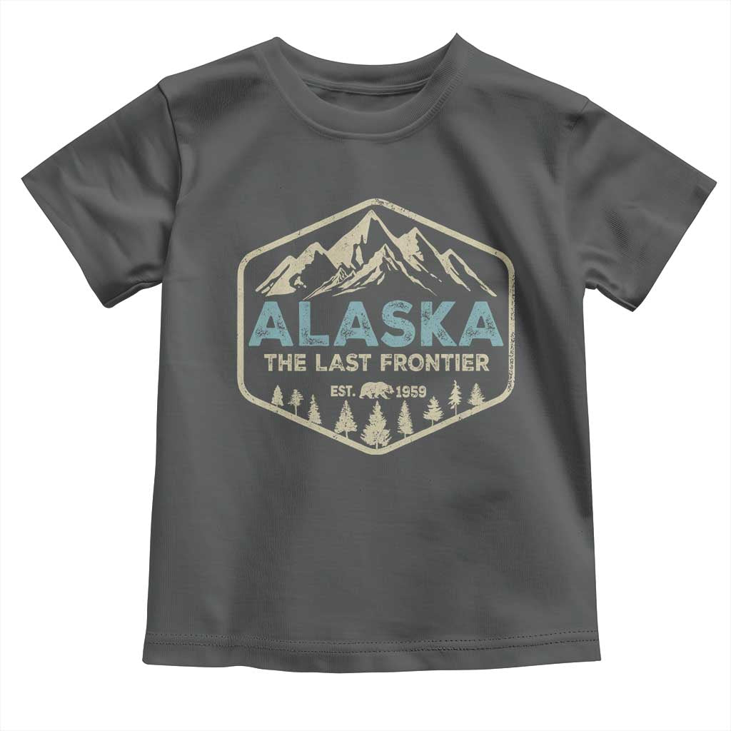 Vintage Alaska The Last Frontier Toddler T Shirt Retro Alaskan Bear Mountain Souvenir TS10 Dark Heather Print Your Wear