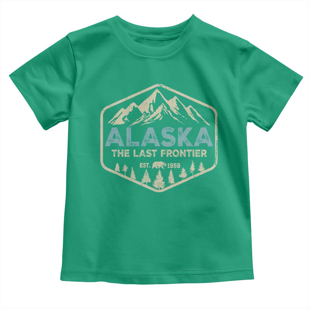 Vintage Alaska The Last Frontier Toddler T Shirt Retro Alaskan Bear Mountain Souvenir TS10 Irish Green Print Your Wear