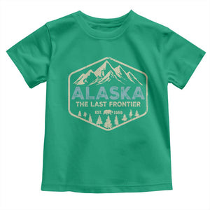 Vintage Alaska The Last Frontier Toddler T Shirt Retro Alaskan Bear Mountain Souvenir TS10 Irish Green Print Your Wear
