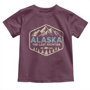 Vintage Alaska The Last Frontier Toddler T Shirt Retro Alaskan Bear Mountain Souvenir TS10 Maroon Print Your Wear