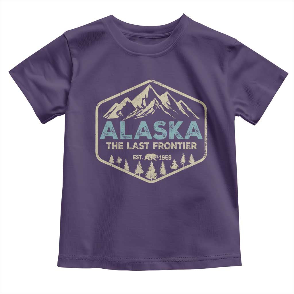 Vintage Alaska The Last Frontier Toddler T Shirt Retro Alaskan Bear Mountain Souvenir TS10 Purple Print Your Wear