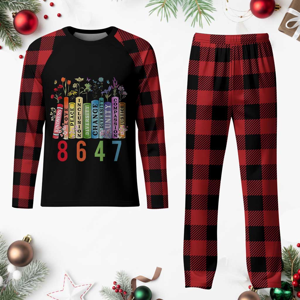 Retro 8647 Plaid Pajama Set Equal Rights Book Flower Feminist Women Rights TS10 Buffalo Plaid Print Your Wear