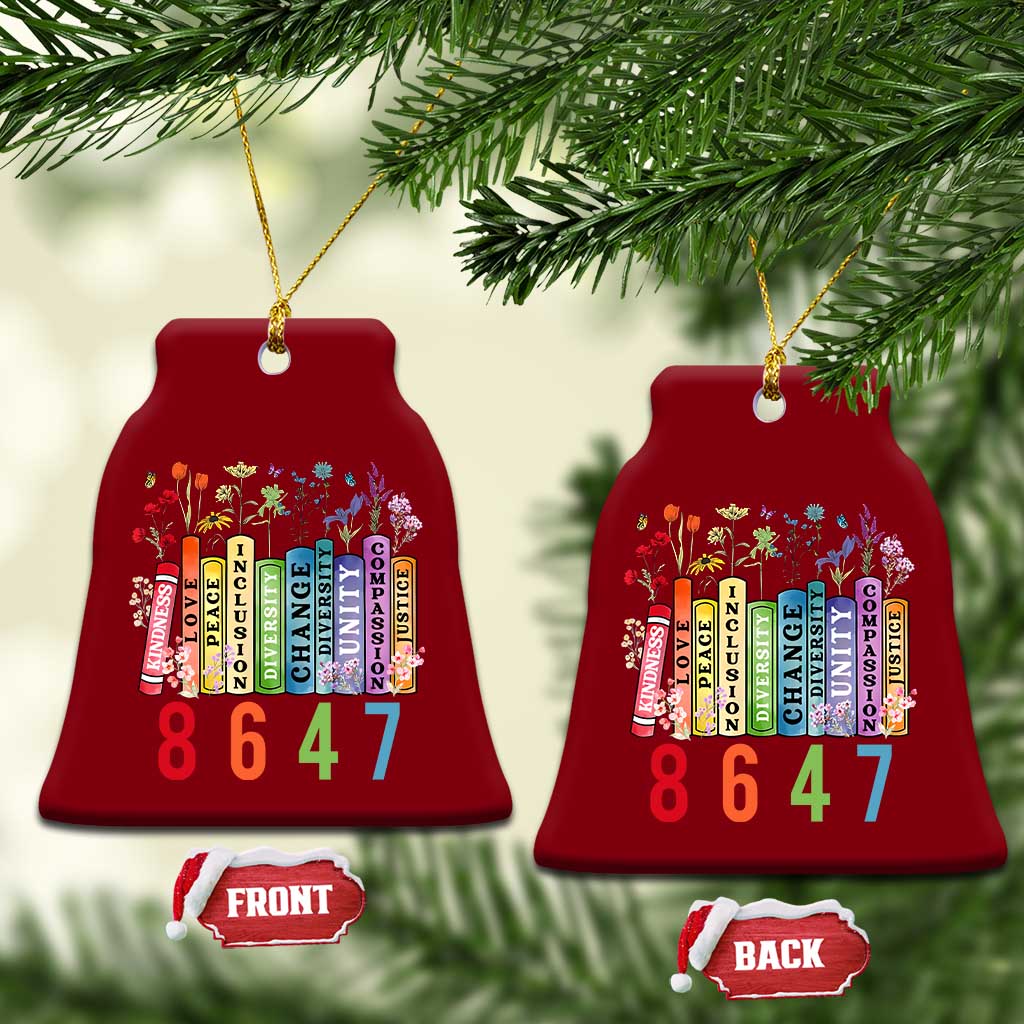 Retro 8647 Ceramic Ornament Equal Rights Book Flower Feminist Women Rights TS10 Print Your Wear