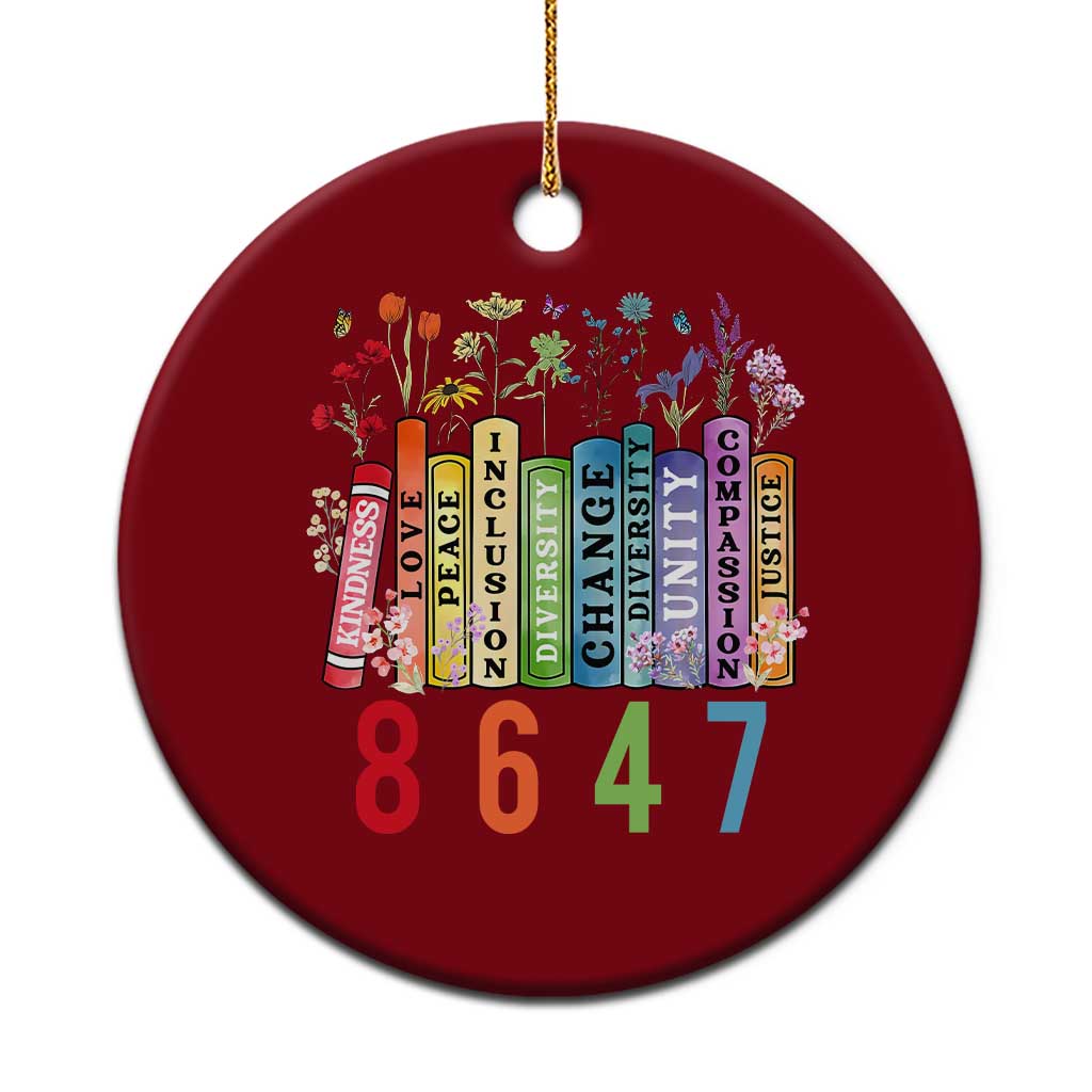 Retro 8647 Ceramic Ornament Equal Rights Book Flower Feminist Women Rights TS10 1pc Red Print Your Wear