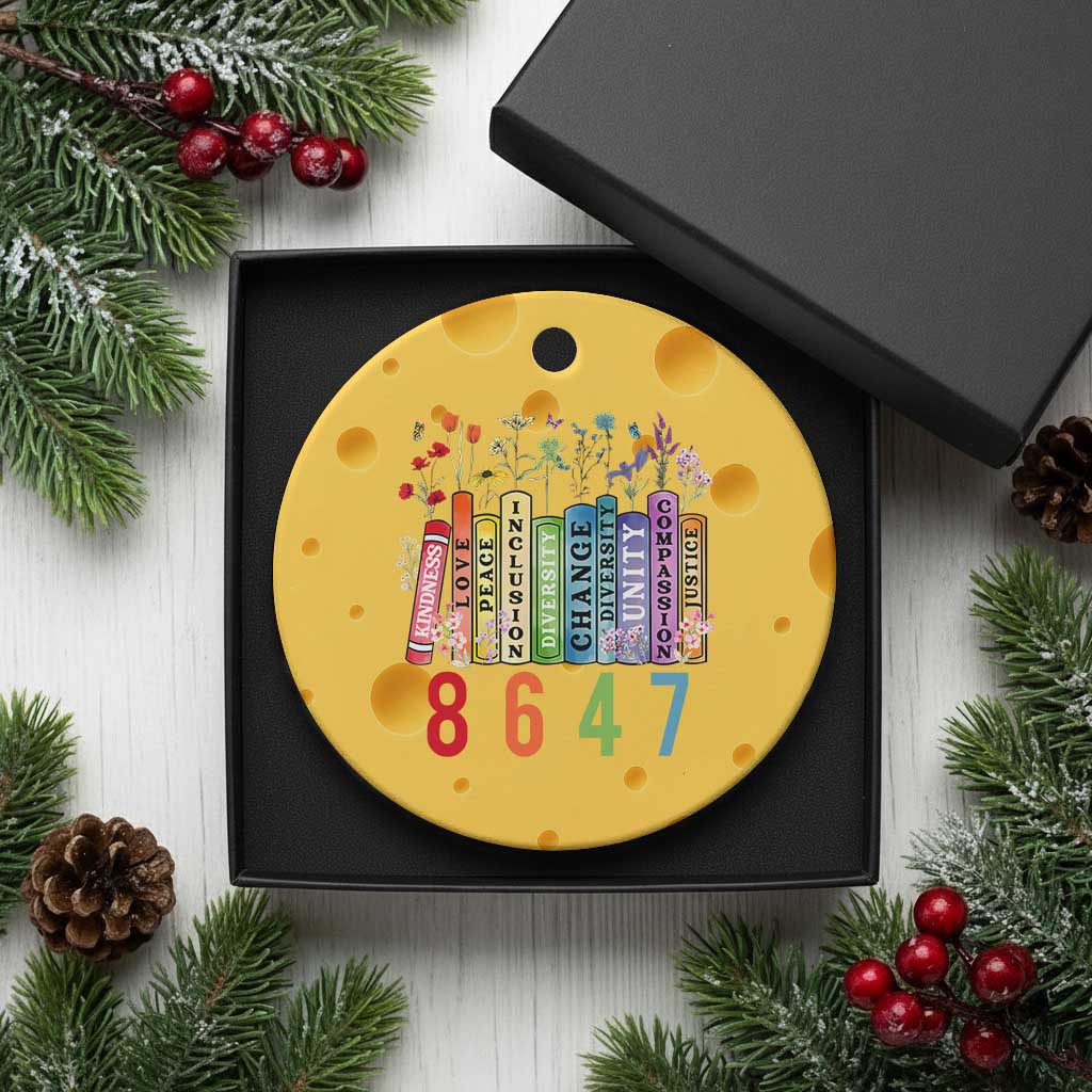 Retro 8647 Ceramic Ornament Equal Rights Book Flower Feminist Women Rights TS10 1pc Yellow Cheese Print Your Wear