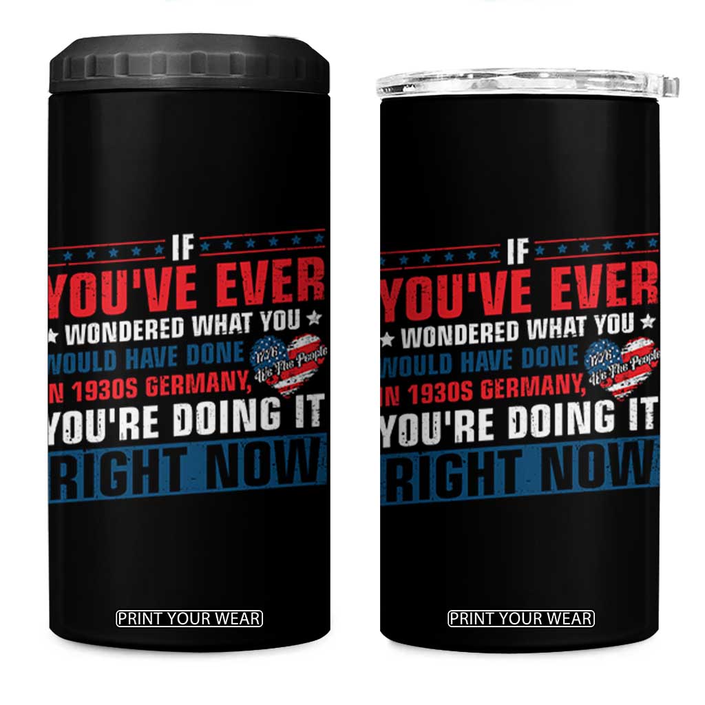 Anti Fascist 4 in 1 Can Cooler Tumbler Political Activism Human Rights TS10 One Size: 16 oz Black Print Your Wear