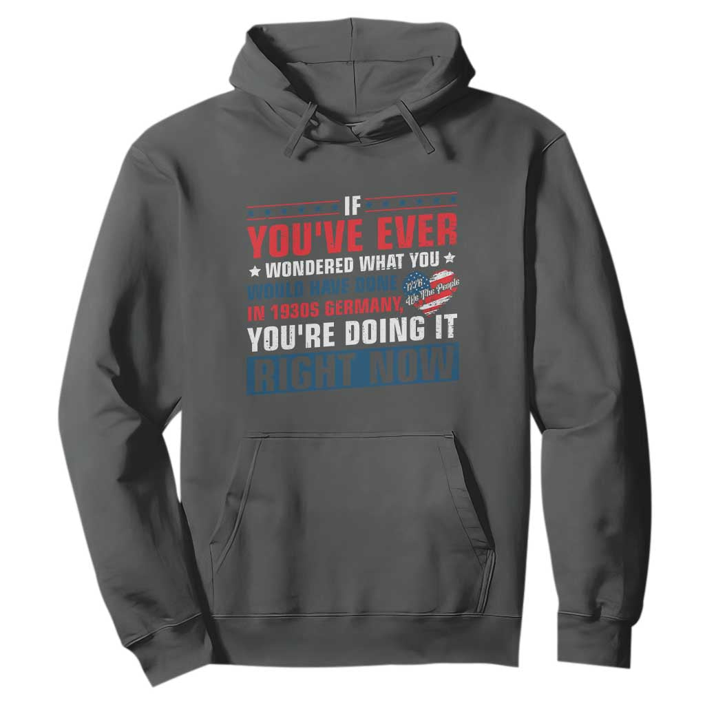 Anti Fascist Hoodie Political Activism Human Rights TS10 Dark Heather Print Your Wear
