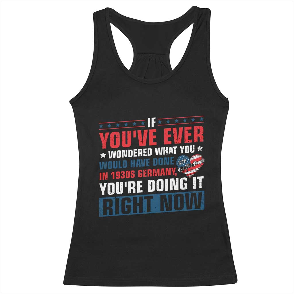 Anti Fascist Racerback Tank Top Political Activism Human Rights TS10 Black Print Your Wear