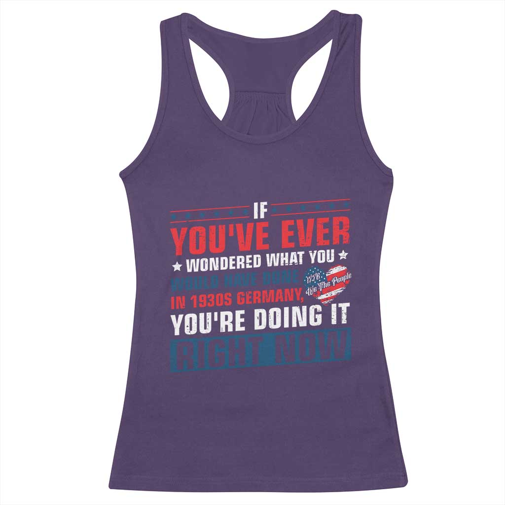 Anti Fascist Racerback Tank Top Political Activism Human Rights TS10 Purple Print Your Wear
