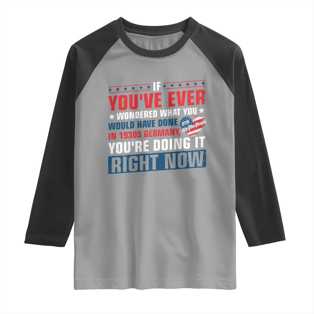 Anti Fascist Raglan Shirt Political Activism Human Rights TS10 Sport Gray Black Print Your Wear
