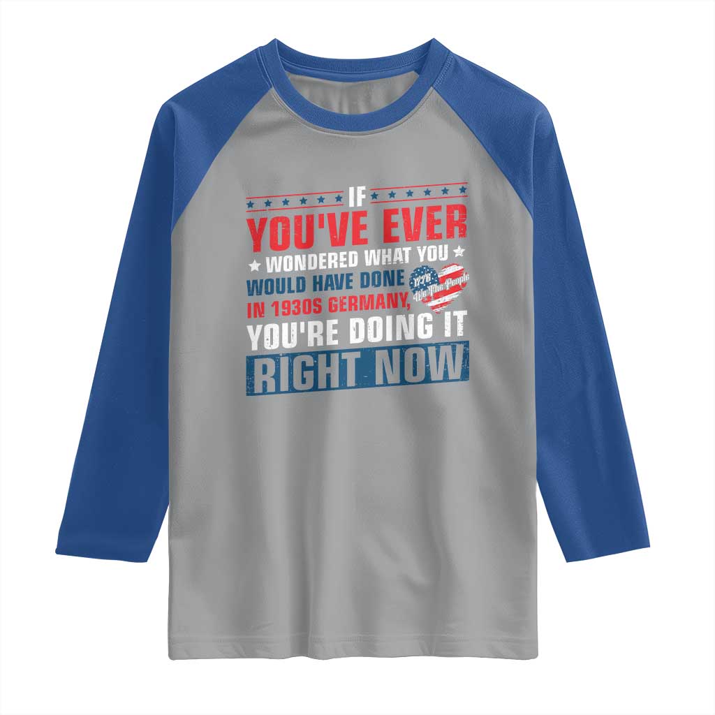 Anti Fascist Raglan Shirt Political Activism Human Rights TS10 Sport Gray Royal Print Your Wear